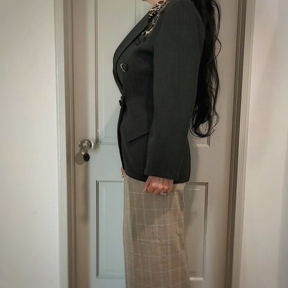 Rare VINTAGE 90s Made In France Bestini “Pop Art” Wool Leopard Detailed Jkt Sz 4 - Picture 5 of 15